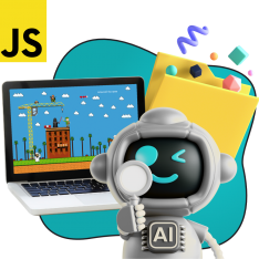 Язык программирования JavaScript + AI. Проектное обучение + геймификация + AI-помощники - КИБЕРшкола программирования для детей, компьютерные курсы для школьников, начинающих и подростков - KIBERone г. Электросталь